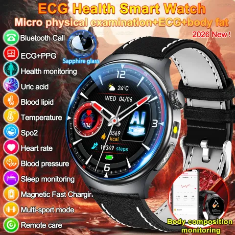 2026New Health Sport ECG Smart Watches Men Heart Rate Blood Pressure IP68 Waterproof Sm
