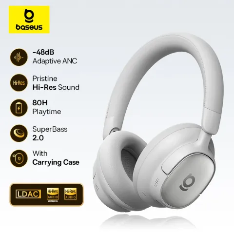 Baseus Bowie MH1 Bluetooth Headphones 48dB Noise Cancellation Hi-res LDAC Over Ear Headset Audio Wireless Earphone Earbu
