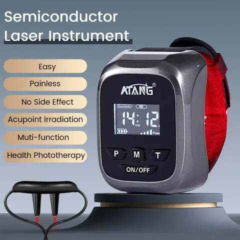 650nm Laser Physiotherapy Wrist Watch LLLT for Hypertension High Cholesterol Rhinitis Sinusitis Trea