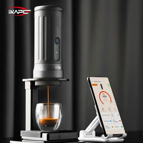 IKAPE Wireless Bluetooth Portable Coffee Maker,Compatible 58MM Bottomless Portafilter,Suitable For Hiking/Camping/Home Use