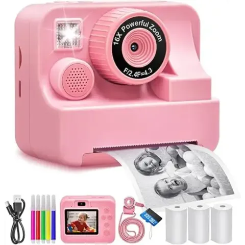Children's Instant Printing Camera and Video Photography Toy for Boys and Girls, Mini Digital Camera