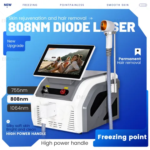 808nm Diode Hair Removal Machine 3 Wavelength 808nm 755nm 1064nm Permanent Hair Removal Equipment Pa