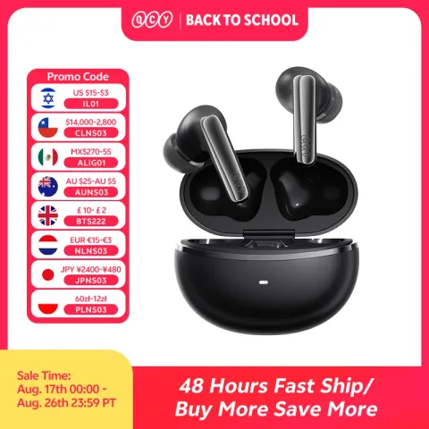QCY MeloBuds N70 Adaptive ANC Wireless Earbuds Bluetooth 6.0 LDAC Hi-Res Audio 6 Mics Wireless Charg