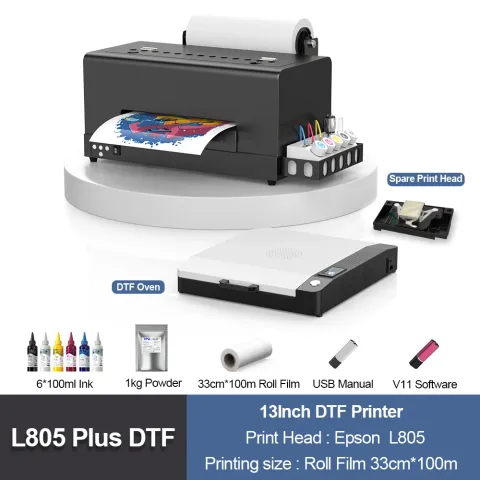 DTF Printer Machine for Epson L805 Print Head 13Inch DTF Printer with Shaker for T-shirt Clothes Dir