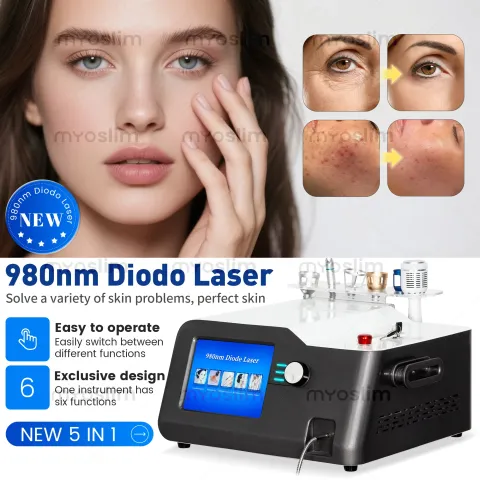 New Remove Spider Veins 980nm Diode Laser Blood Vessels Removal Nail Fungus BEST 30W 5in1 Diode Lase