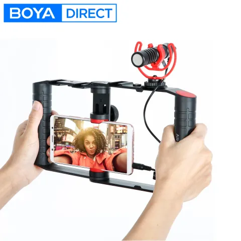 BOYA BY-VG380 All-in-one Multifunctional Smartphone Video Kit with BY-MM1 Microphone for iOS Android