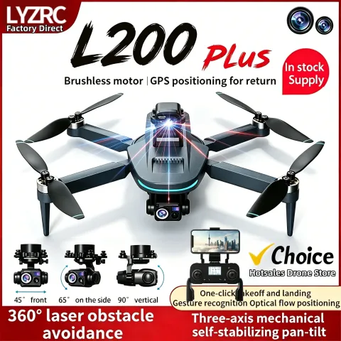 New L200 Plus GPS Drone Factory 4K Professional HD Dual Lens 3-Axis Gimbal 360° Laser Obstacle Avoidance Brushless RC Qu