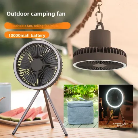 10000mAh Camping Fan Rechargeable Desktop Portable Circulator Wireless Ceiling Electric Fan with Pow