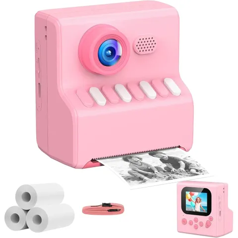 48MP DIY Instant Print Camera for Kids 1080P HD Toddler Camera Ages 3-12 Toy Cameras Christmas Gift