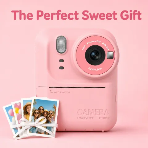 2026 New Kids Camera Cartoon Digital Camera with Stand HD Photo Video Recorder Mini Toddler Toy Birt