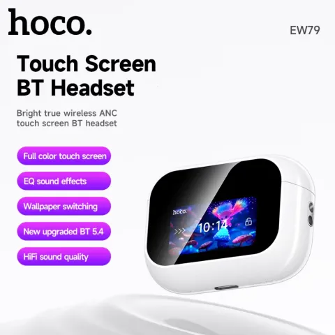 HOCO EW79 ANC Noise Reduction Wireless 5.4 Earphone with LED Smart Touch Screen Charging Box Music S