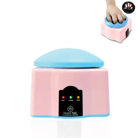 110V-220V Upgraded Steam Nail Polish Remover Machine Steamer with Color Cuticle Pusher Spoon Tools f