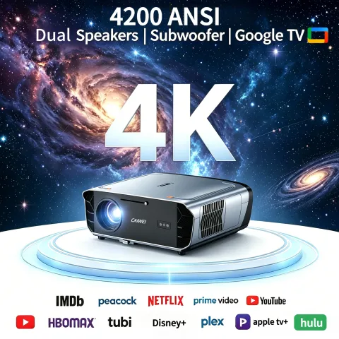 4K UHD Projector Android TV Auto Focus WiFi6