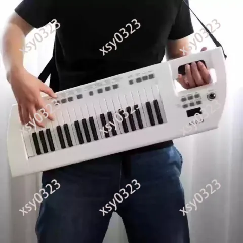 37 Keys Guitar Style Electronic Keyboard Portable Dial Controller Piano for Beginner Learning