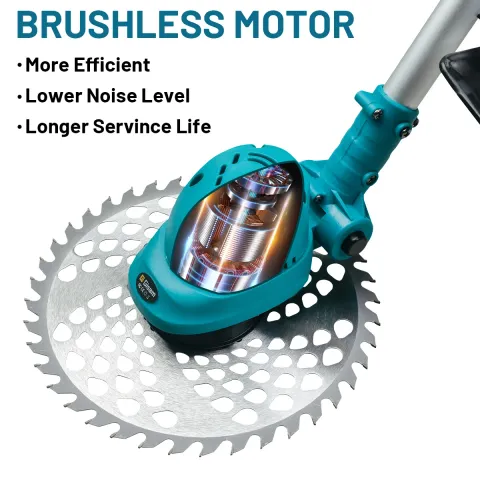 Gisam 10Inch Brushless Electric Lawn Mower 36000RPM Grass Trimmer Length Adjustable Garden Power Too