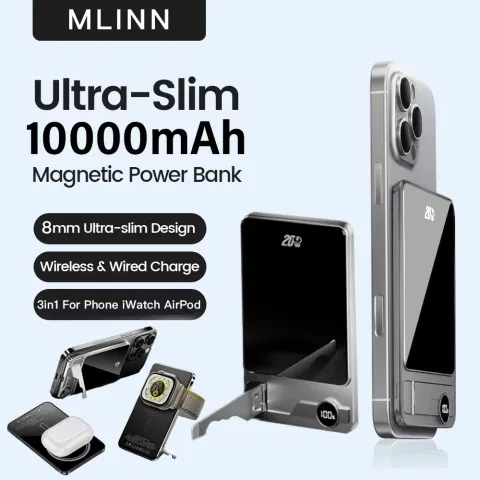 10000mAh Ultra Slim Power Bank for MagSafe,Magnetic Wireless 20W Fast Charging Portable Battery For