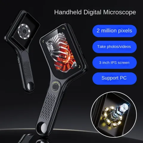 Handheld USB Digital Microscope 3.0 inch Big Screen Autofocus Digital Magnifying Glass 500x 2MP for