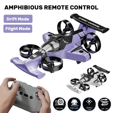 CZ04 Rc Aircraft Amphibious Remote Control Drift Car 360° Roll Headless Mode Land and Air Experience Speed and Excitemen