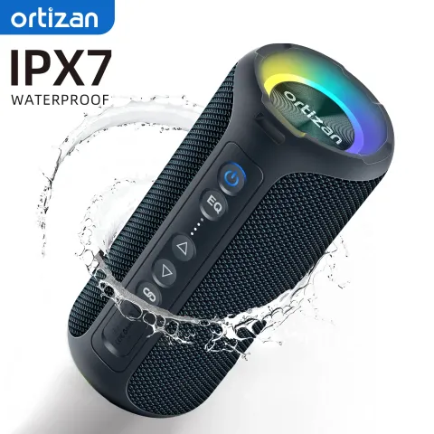 Ortizan X8 Pro Bluetooth Speaker Portable with 40W Stereo Sound,Rich Bass,IPX7 Waterproof, 30H Playtime, Mixed Color Lights,3 EQ