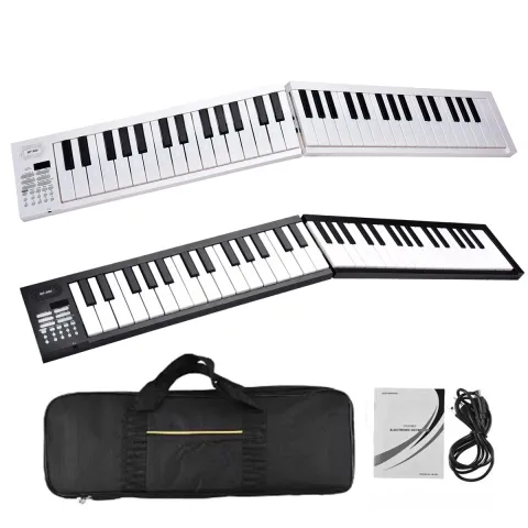 Miwayer 61 Keys Foldable Electronic Piano Keyboard for Beginners, Built-in Rechargeable Battery,25 Demo Songs,16Tones&10