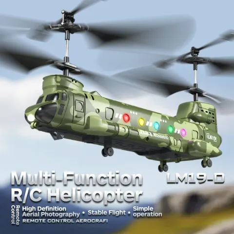LM19-D Rc Helicopter Alloy with Light Fall Resistant Remote Control Helicopter Plane Aircraft Flying