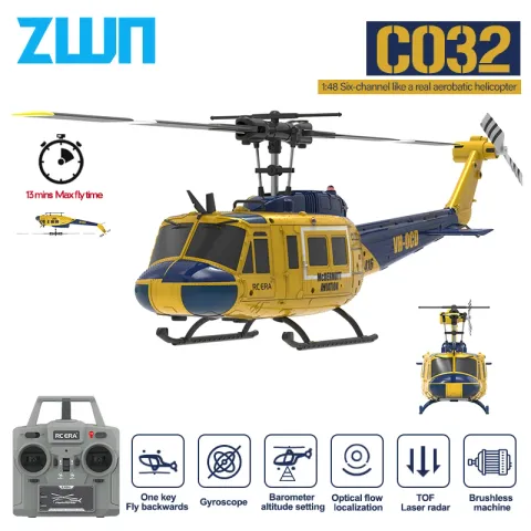 C032 RC Helicopter 2.4G 6-Aixs Gyroscope 6CH Altitude Hold Optical Flow Brushless Remote Control Helicopter Toys For Kid