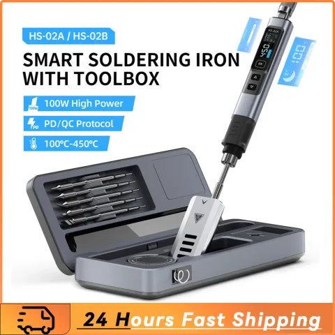 FNIRSI HS-02 Protable Heat Toolbox Kit 100W Power Adjustable Temperature Quick Heating Repair Equipm