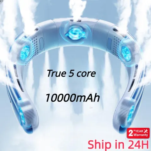 Portable Neck Fan 10000mAh Rechargeable Fan Mini 3-Speeds Large Wind Outdoor Silent Electric Ventilador for Home Camping
