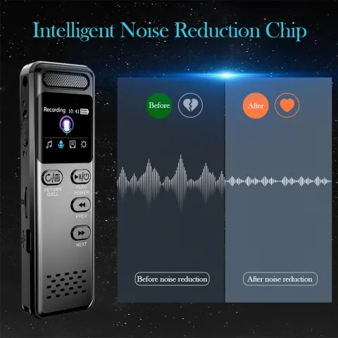 Vandlion V75 Voice Recorder 1050mAh 110H Long Time Recording 1.0inch Screen OTG