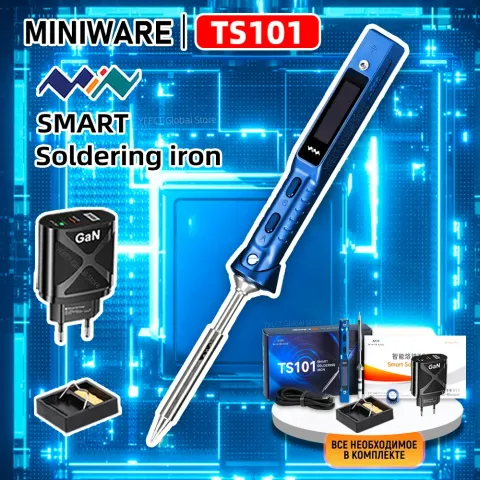 TS101 Blue Smart Soldering Iron BC2 Tip 90W Portable DC USB-C Interface For Welding Tools Constant A