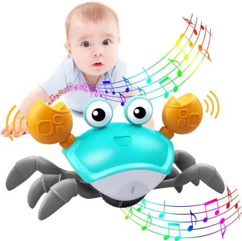 Induction Escape Crab Electric Pets Musical Toys Toddler Crawling Baby Walker Crab Interactive Toys