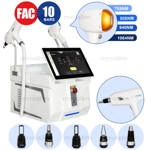 FAC 5000W 2In1 808 Diode Hair Removal Picosecond Machine 4Wavelength Permanent Icy Tattoo Wash Brow