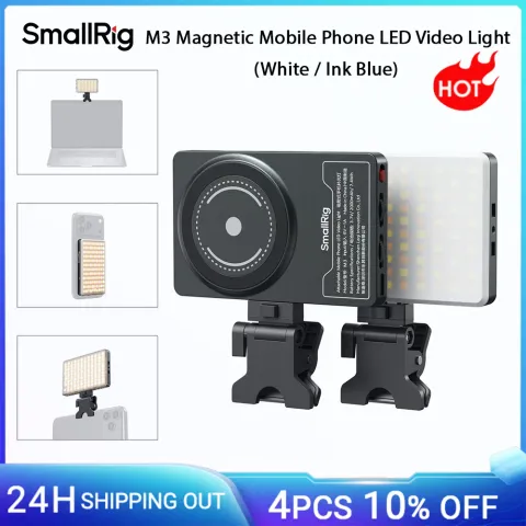 SmallRig M3 Magnetic Phone LED Selfie Light, Rechargeable Portable Clip-on Fill Light for Tiktok Vlo