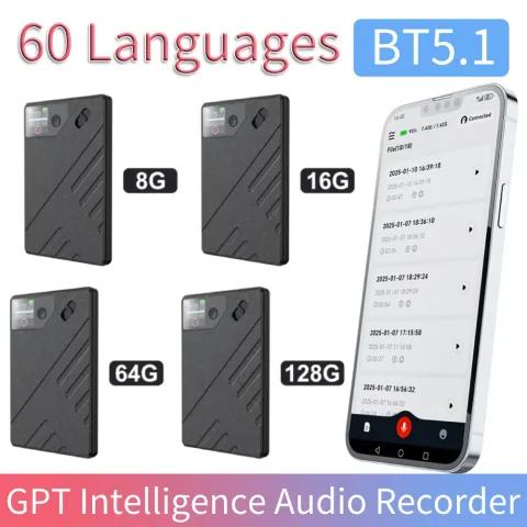 A5 AI Voice Recorder GPT Intelligence Audio Recorder APP Control Real Time Transcribe