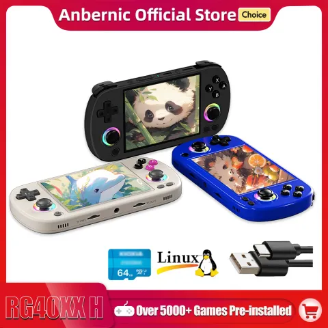 ANBERNIC RG40XX H Handheld Game Console 4.0-in 640*480 IPS Screen 3200mAh 64 Bit System With RGB Lig